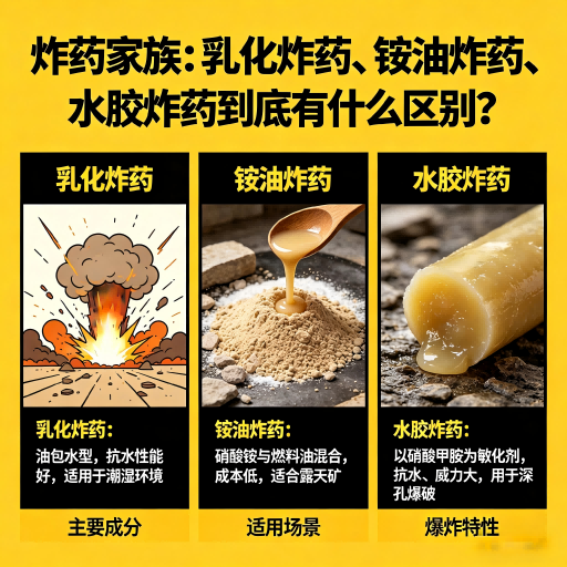 永顺炸药家族：乳化炸药、铵油炸药、水胶炸药到底有什么区别？